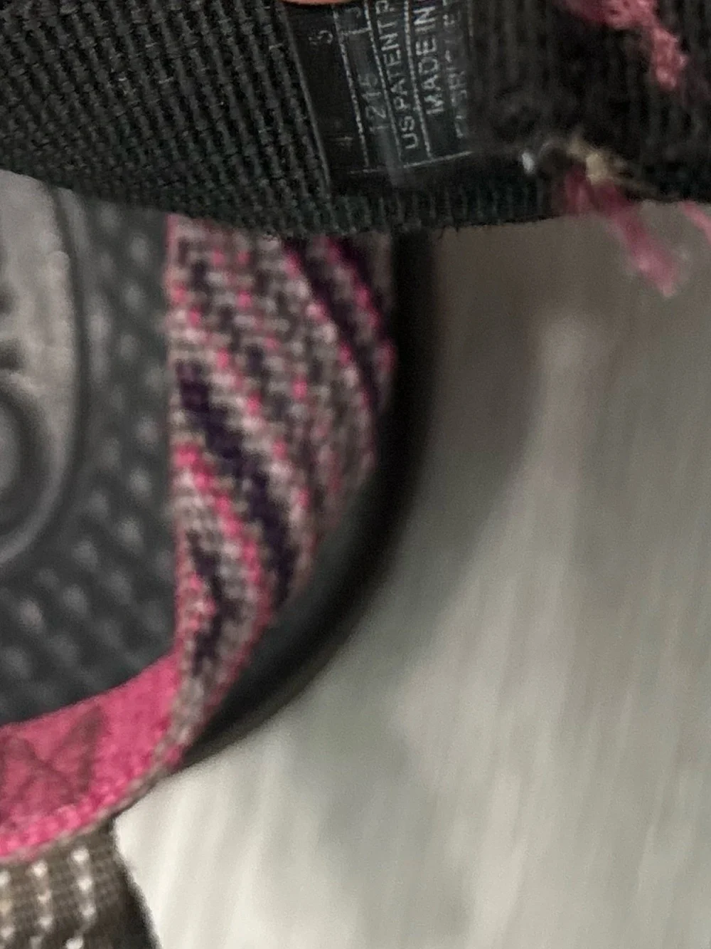 Chaco Girls Pink Patterned Strap Sandals on Black Footbed